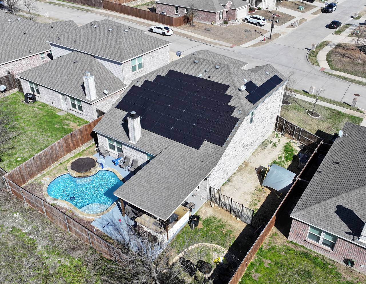 Texas homeowner reviewing solar installation plans